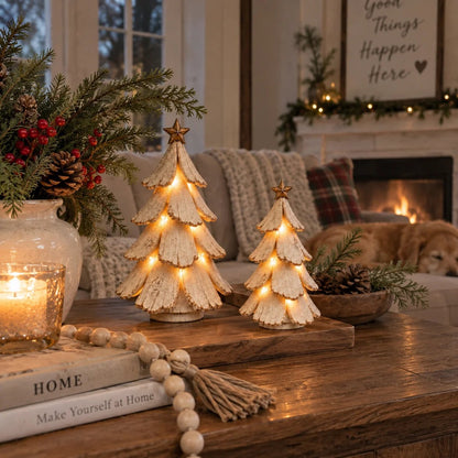 🎄🌙 Vintage-Weihnachtsbaumfigur mit Beleuchtung