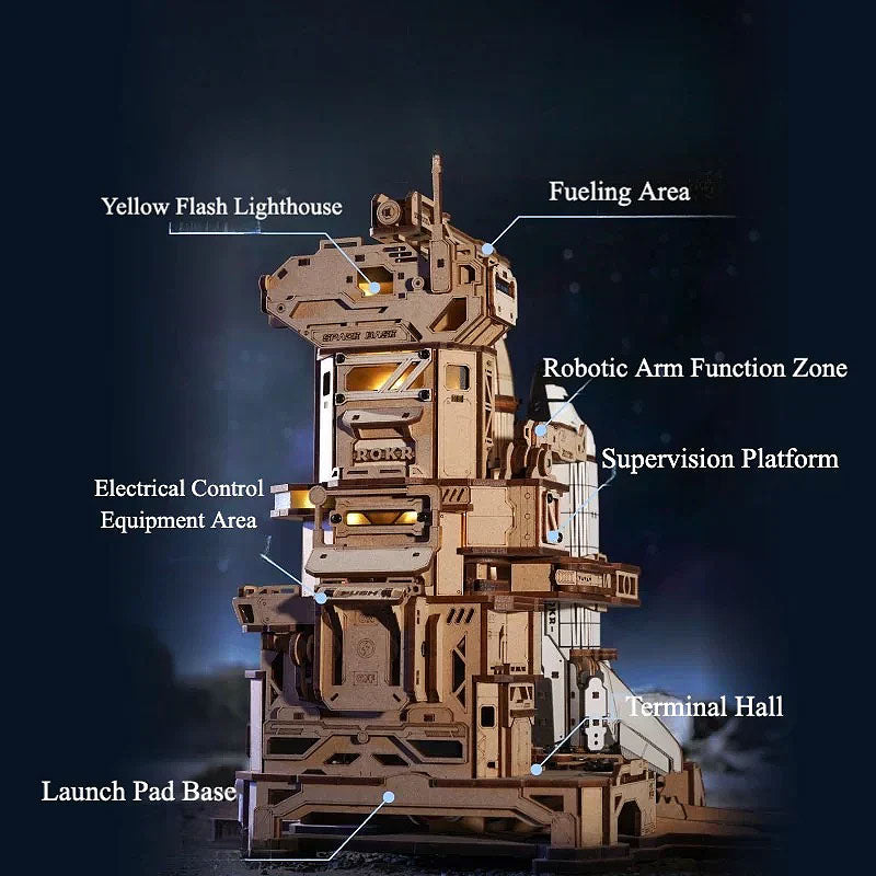 Plymagic - Space Shuttle 3D Wooden Puzzle(Unassembled, Contains 446 PCS)