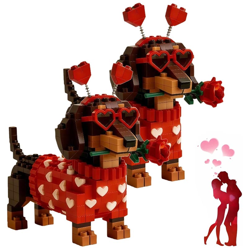 💖 2026 Valentine’s Day Exclusive Dachshund Brick Set 🐕