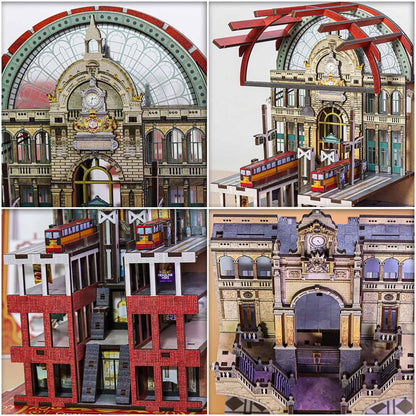 Plymagic DIY Book Nook -  Railway Cathedral(2 Sides Scene)