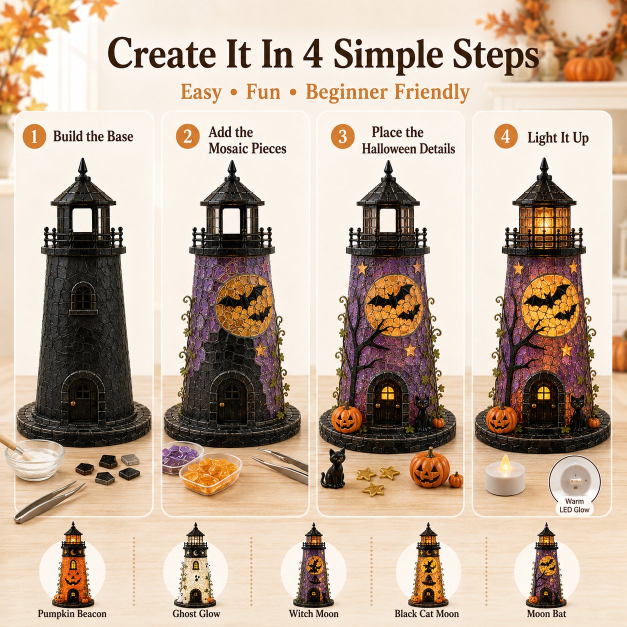 Plymagic DIY Sea Glass  – 🎃Halloween Lighthouse