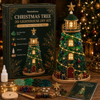 🎅 2026 Christmas Gift 50% Off--🎄Beginner-Friendly DIY Lighted Christmas Character Sea Glass-Style Lighthouse Kit Collection | Complete Kit with Sea Glass-Style Pieces, LED Lights & Step-by-Step Guide Included 💕