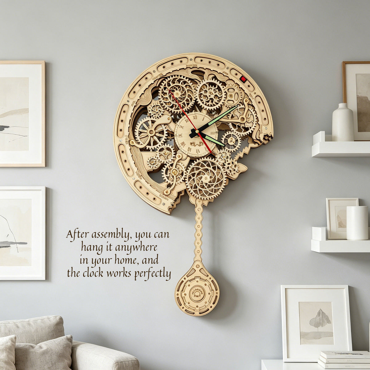 Plymagic Assembly Model - Retro Gear Mechanical Wall Clock
