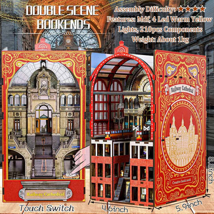 Plymagic DIY Book Nook -  Railway Cathedral(2 Sides Scene)