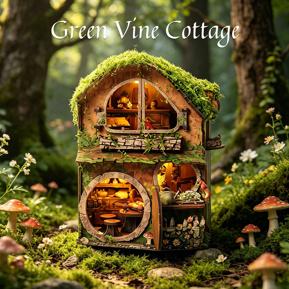 Plymagic DIY Mini House - Green Vine Cottage