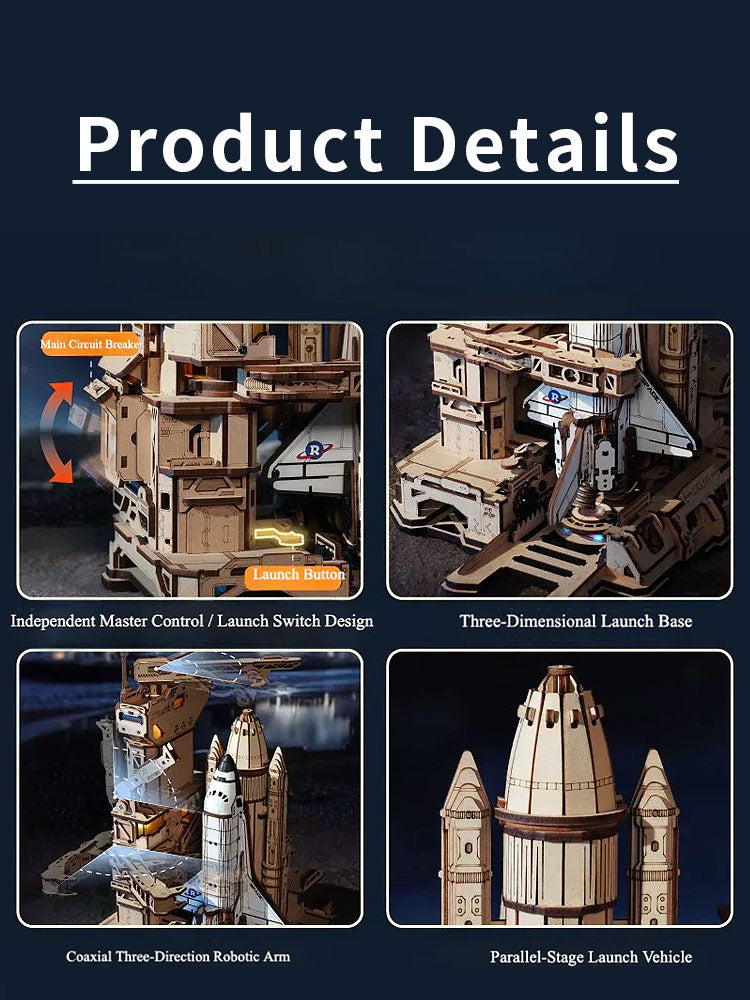 Plymagic - Space Shuttle 3D Wooden Puzzle(Unassembled, Contains 446 PCS)