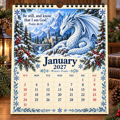 🔥LAST DAY 50% OFF - 🐉📖2027 Dragon Seasons of Faith Calendar – 12 Fantasy Dragons, Scripture & Seasonal Christian Art