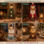 🎅 2026 Christmas Gift 50% Off--🎄Beginner-Friendly DIY Lighted Christmas Character Sea Glass-Style Lighthouse Kit Collection | Complete Kit with Sea Glass-Style Pieces, LED Lights & Step-by-Step Guide Included 💕