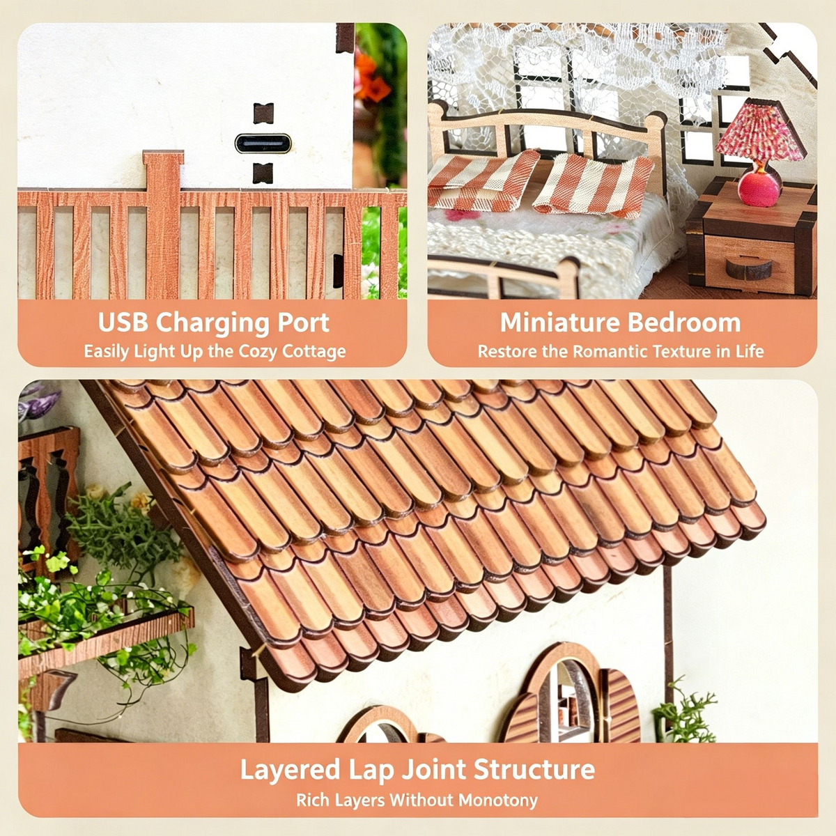 Plymagic DIY Mini House - Retro wooden house