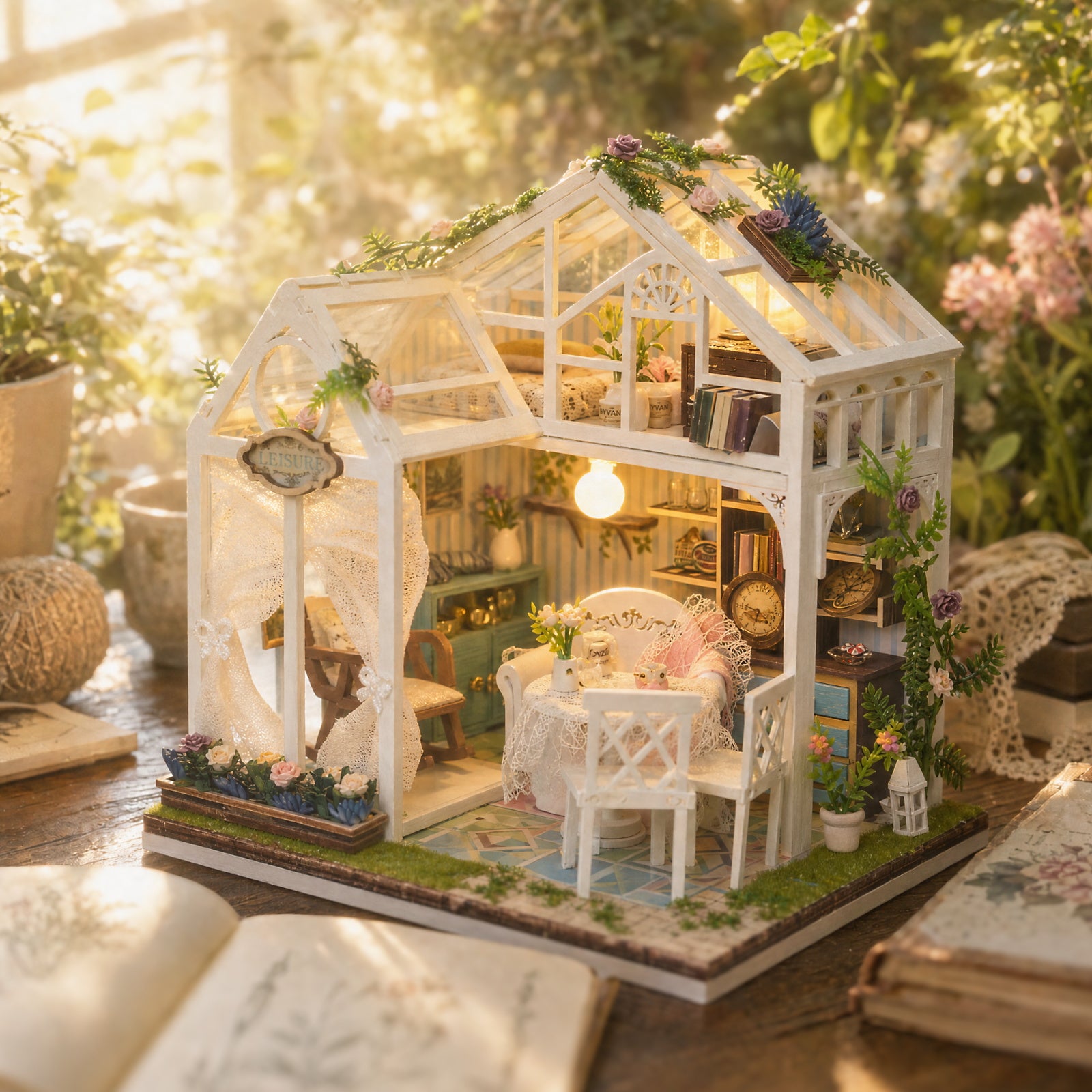 Plymagic DIY Mini House - Floral Retreat