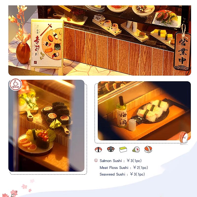 Plymagic DIY Mini House - Hanami Sushi Stop