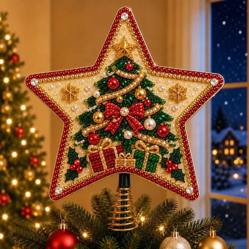 Plymagic DIY Pearl Art Tree Topper - 🎄🎅Christmas Celebration
