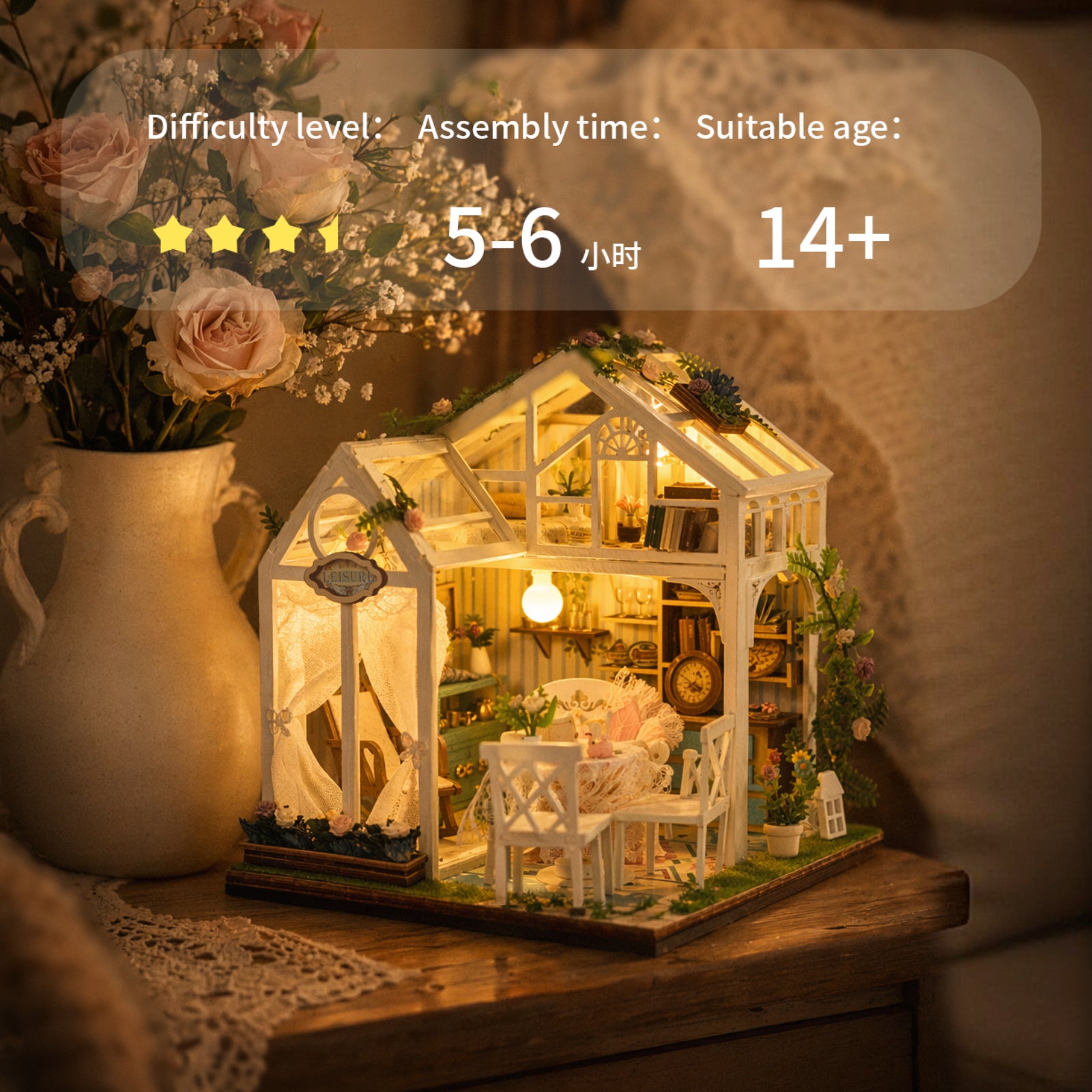 Plymagic DIY Mini House - Floral Retreat