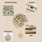 Plymagic Assembly Model - Retro Gear Mechanical Wall Clock