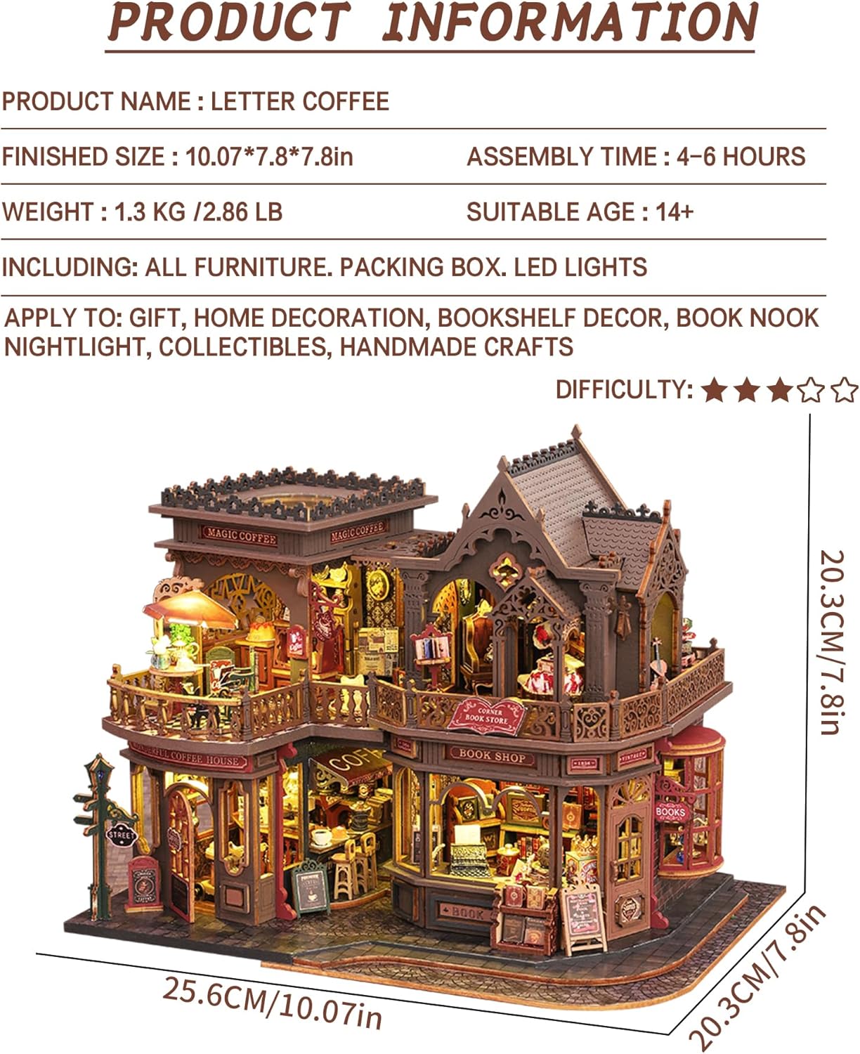 Plymagic Assembly Model - Letter Coffee Dollhouse