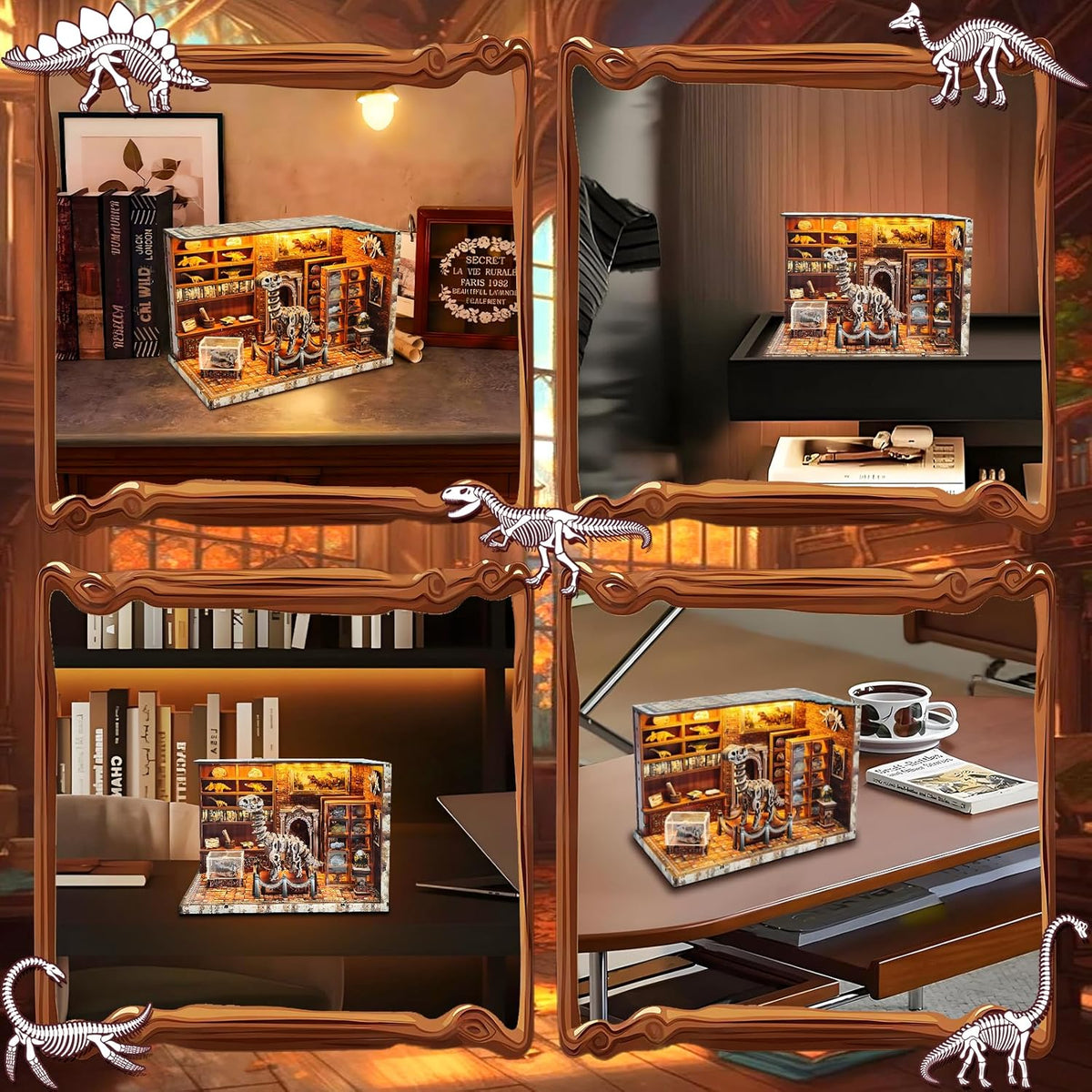 Plymagic DIY Book Nook - Dinosaur Museum Dollhouse Kit