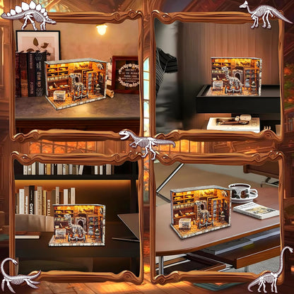 Plymagic DIY Book Nook - Dinosaur Museum Dollhouse Kit