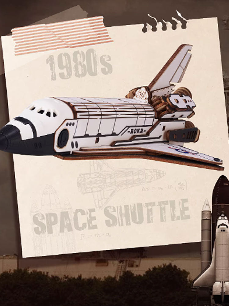 Plymagic - Space Shuttle 3D Wooden Puzzle(Unassembled, Contains 446 PCS)