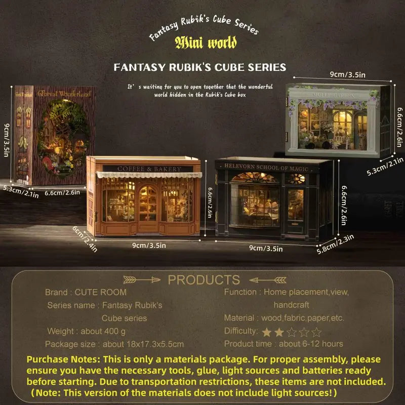 Plymagic DIY Book Nook - Fantasy Magic Cube