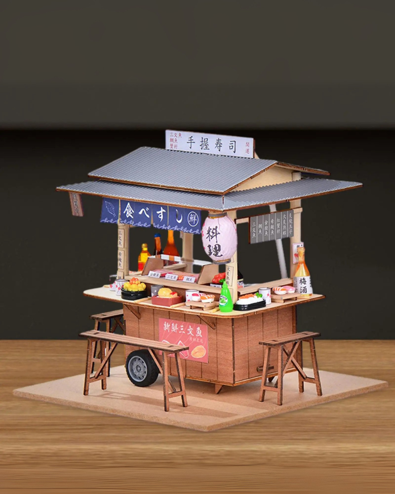 Plymagic DIY Mini House - Midnight Sushi Cart