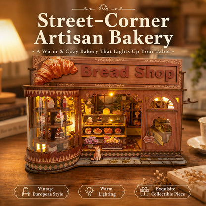 Plymagic DIY Mini House - Croissant Bakery