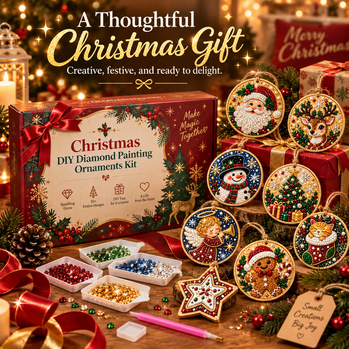 (🎄Early Christmas Sale - 49% OFF) DIY Diamond Painting Ornaments Kit