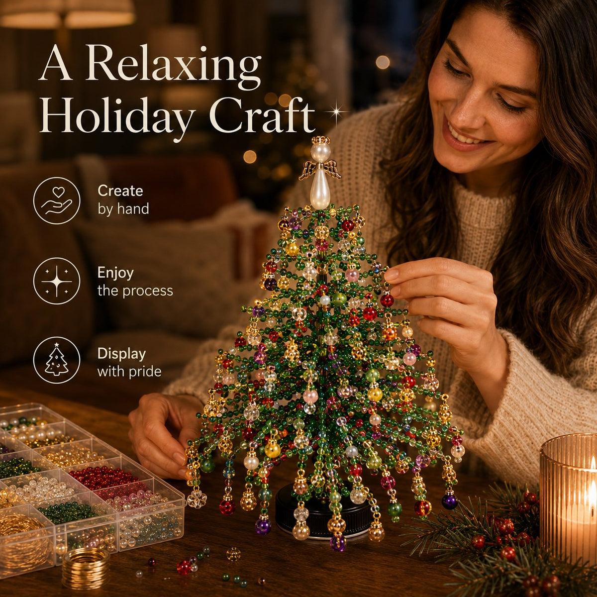 Plymagic DIY Pearl Art - Beaded Christmas Tree🎅