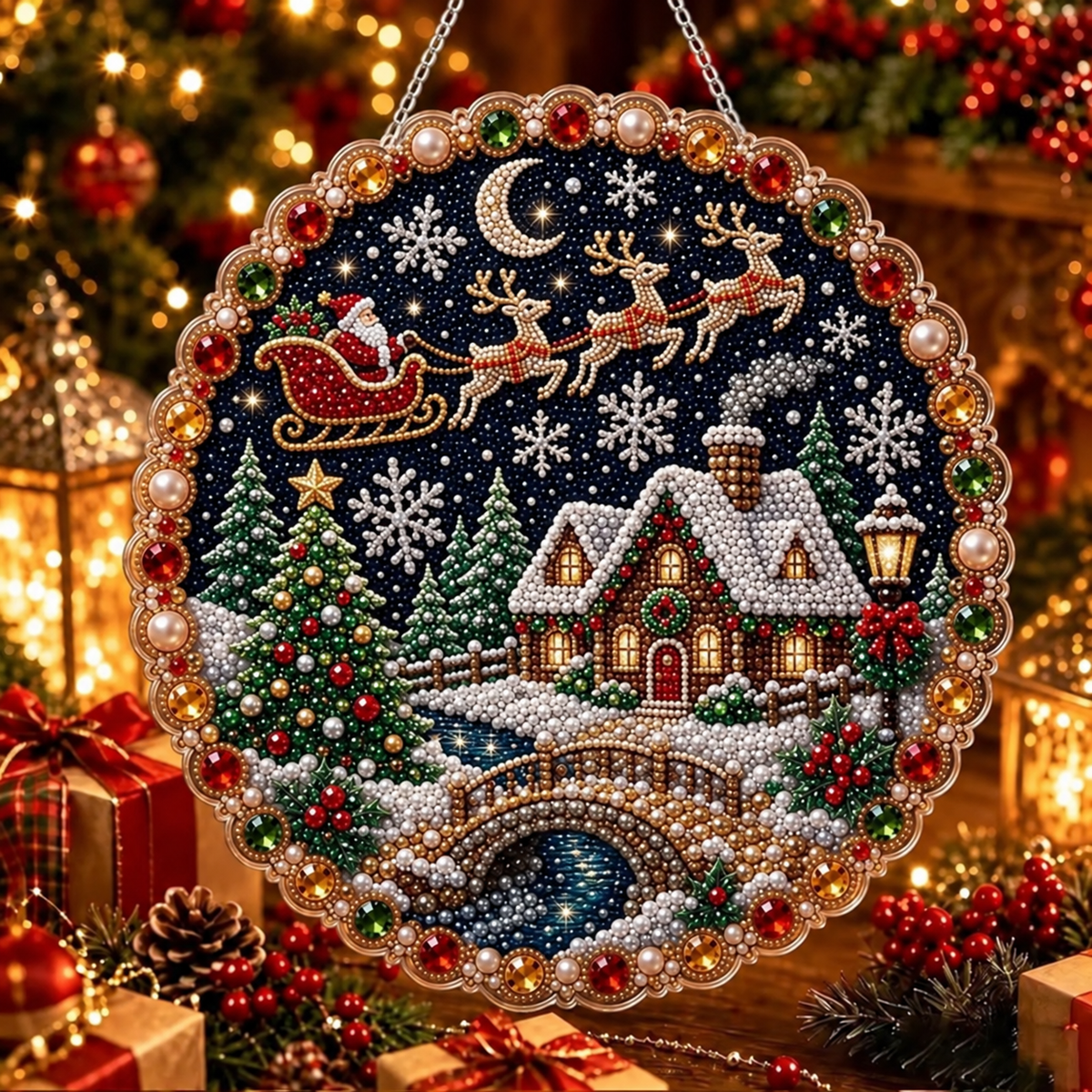 Plymagic DIY Pearl Art - Christmas Hanging Ornament