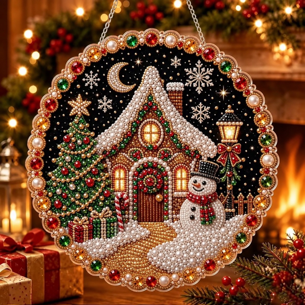 Plymagic DIY Pearl Art - Christmas Hanging Ornament