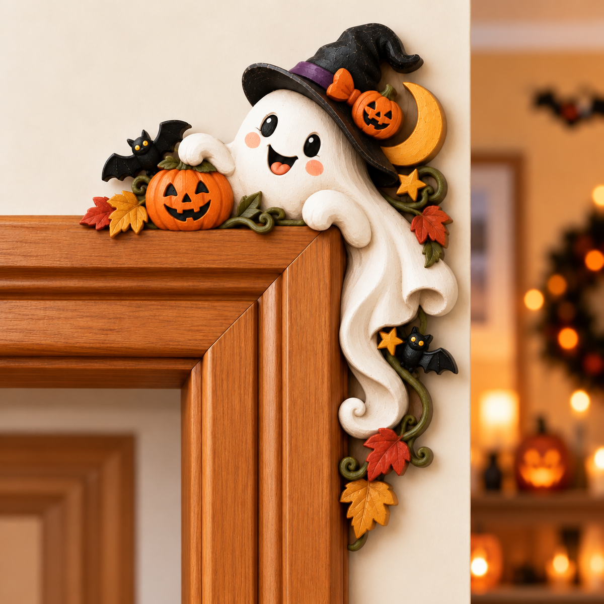 🎃 Halloween Ghost Door Frame Corner Decor – Cute Spooky Doorway Accent 👻