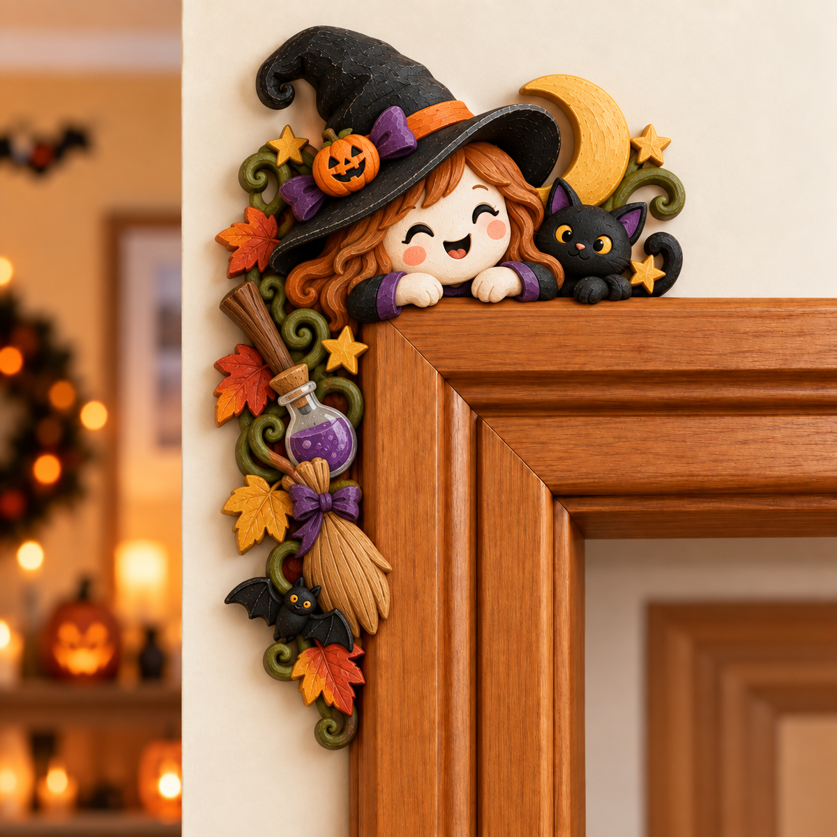 🎃 Halloween Ghost Door Frame Corner Decor – Cute Spooky Doorway Accent 👻