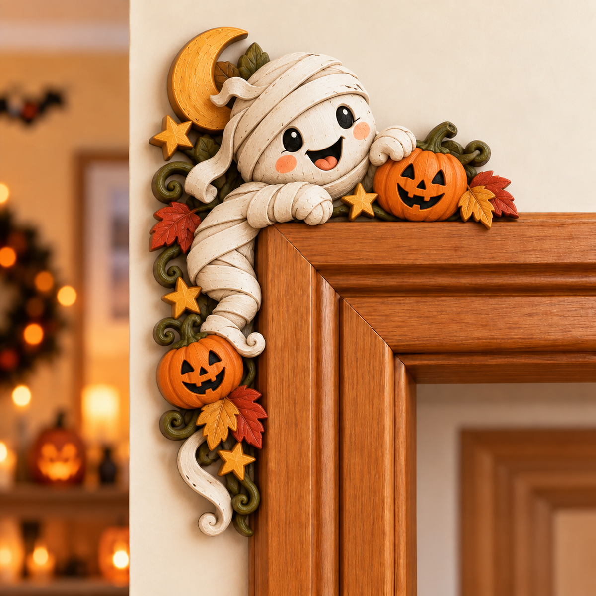 🎃 Halloween Ghost Door Frame Corner Decor – Cute Spooky Doorway Accent 👻