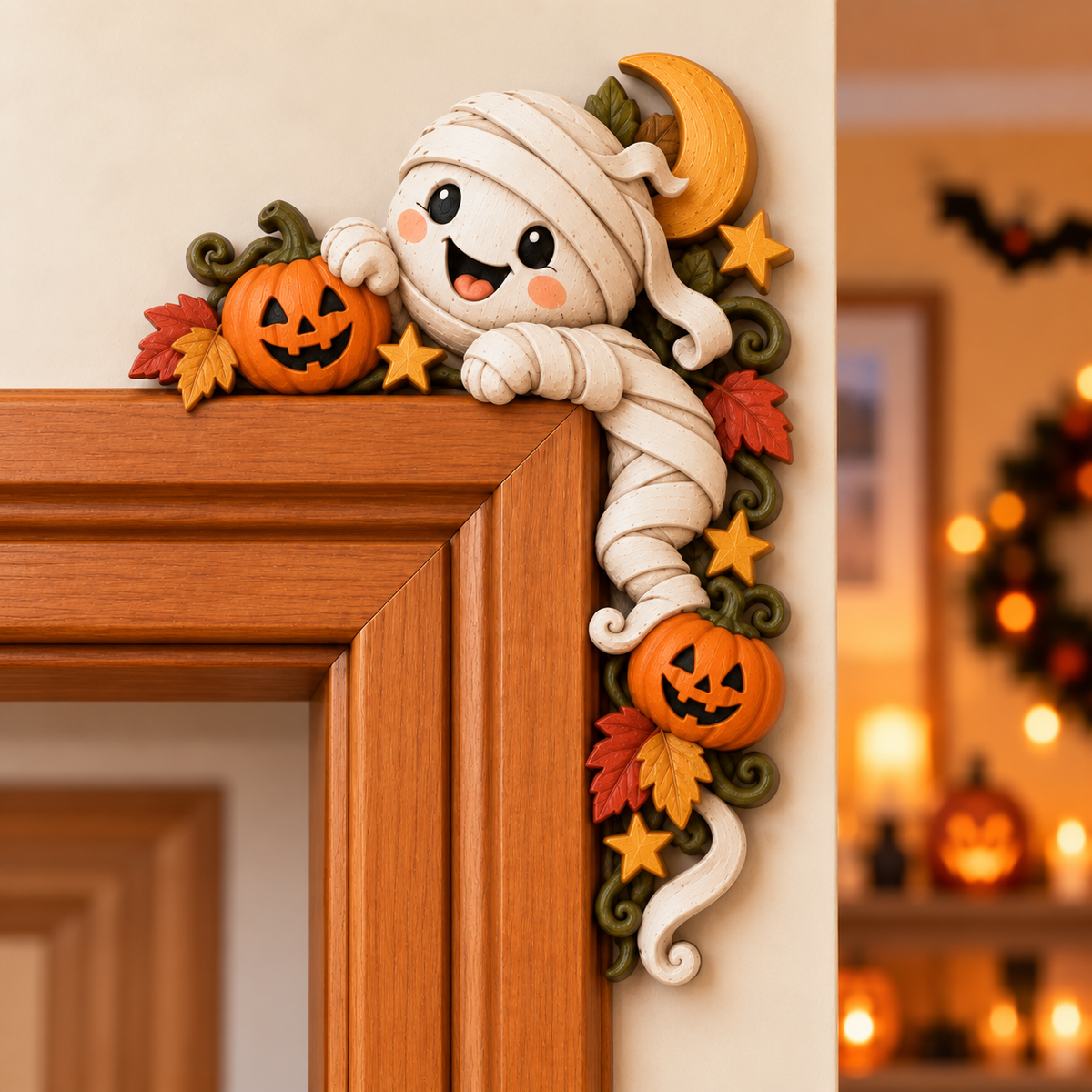 🎃 Halloween Ghost Door Frame Corner Decor – Cute Spooky Doorway Accent 👻