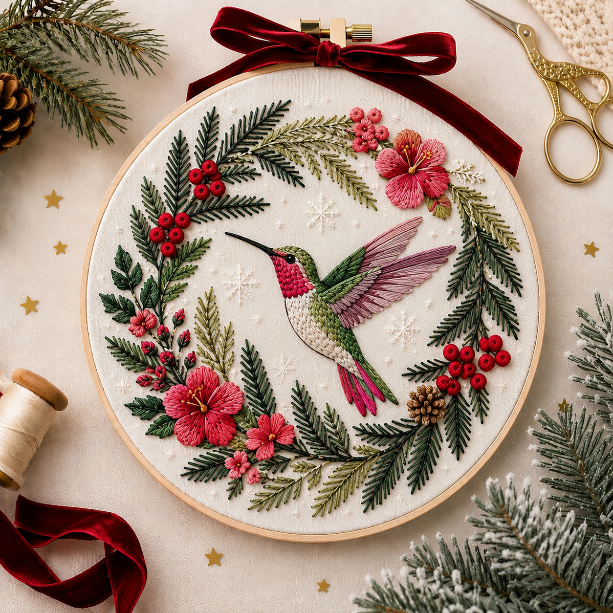 Plymagic DIY Embroidery Kit- Christmas Bird