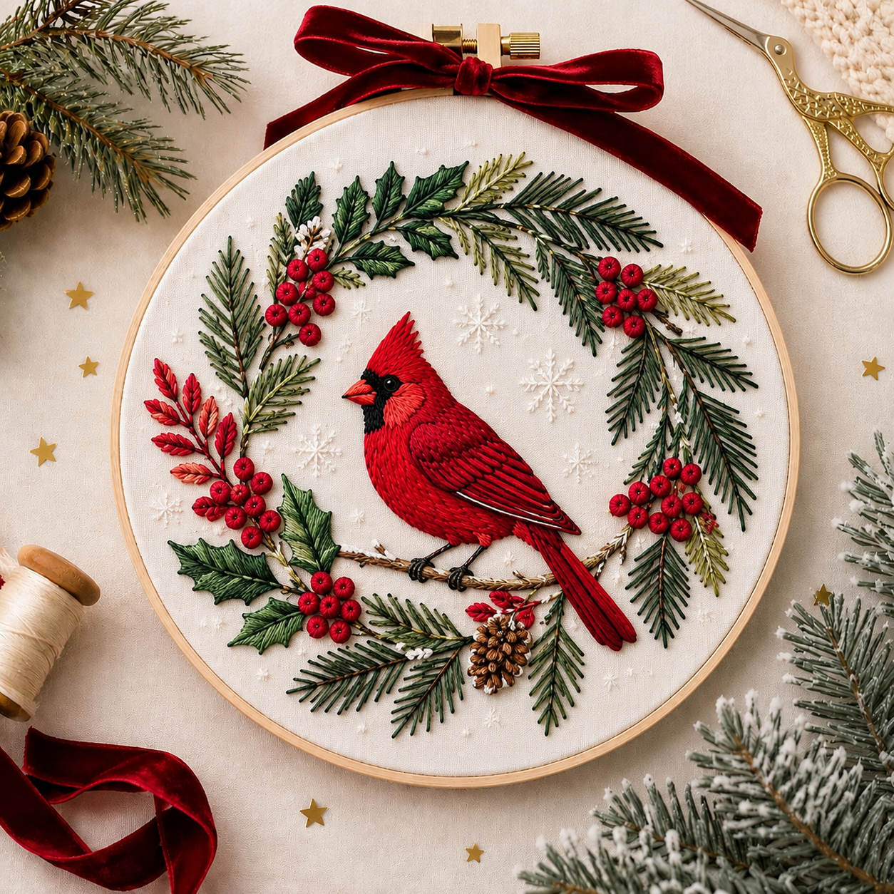 Plymagic DIY Embroidery Kit- Christmas Bird