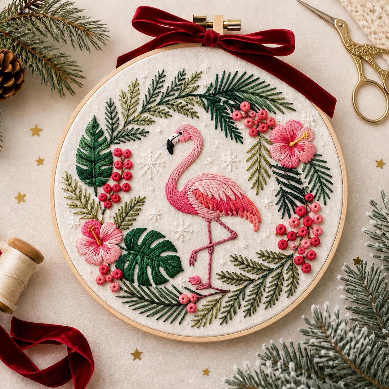 Plymagic DIY Embroidery Kit- Christmas Bird