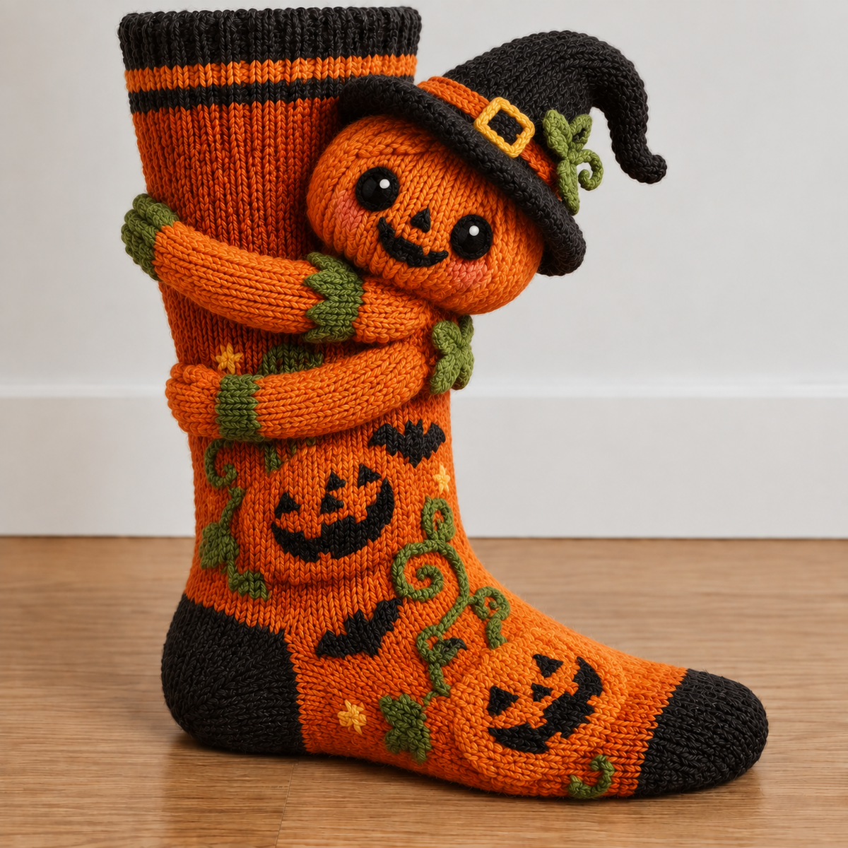 🎃 3D Knitted Halloween Character Socks | Cute Handmade Monster Plush Socks