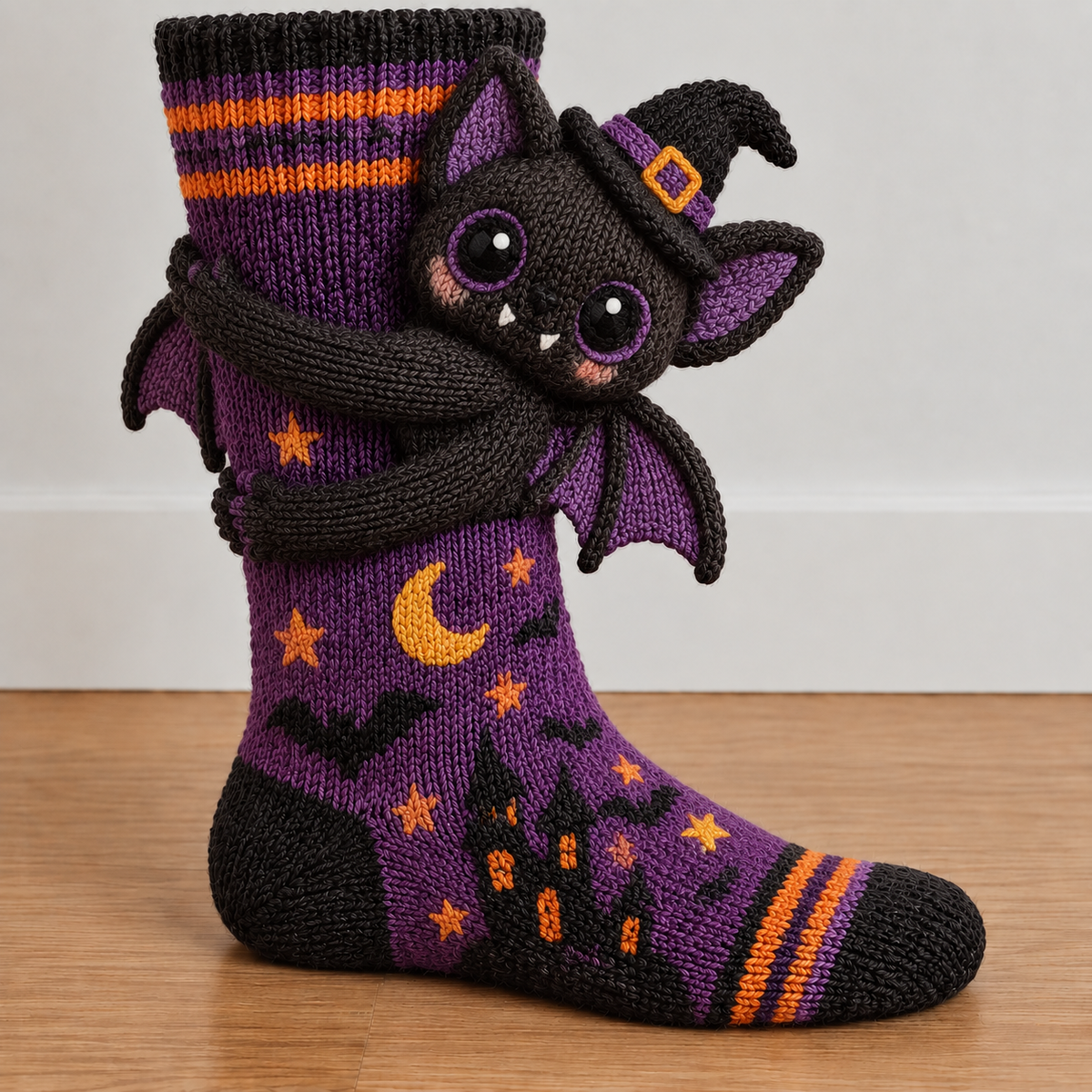 🎃 3D Knitted Halloween Character Socks | Cute Handmade Monster Plush Socks
