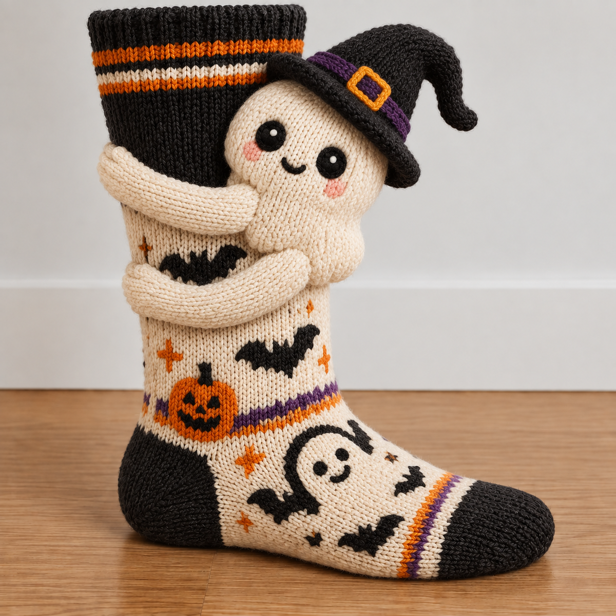🎃 3D Knitted Halloween Character Socks | Cute Handmade Monster Plush Socks