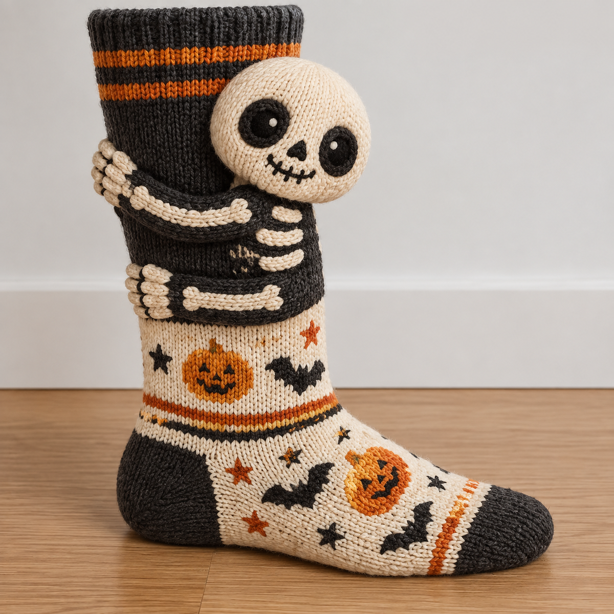 🎃 3D Knitted Halloween Character Socks | Cute Handmade Monster Plush Socks