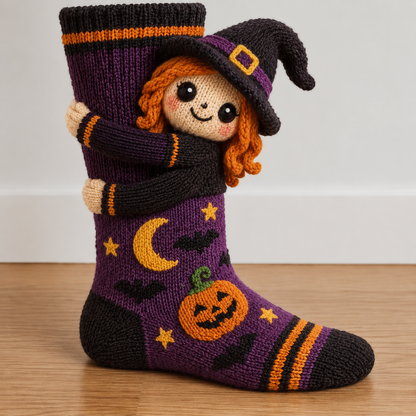 🎃 3D Knitted Halloween Character Socks | Cute Handmade Monster Plush Socks