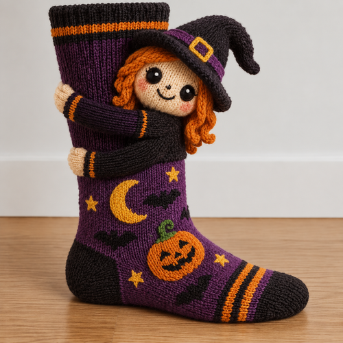 🎃 3D Knitted Halloween Character Socks | Cute Handmade Monster Plush Socks