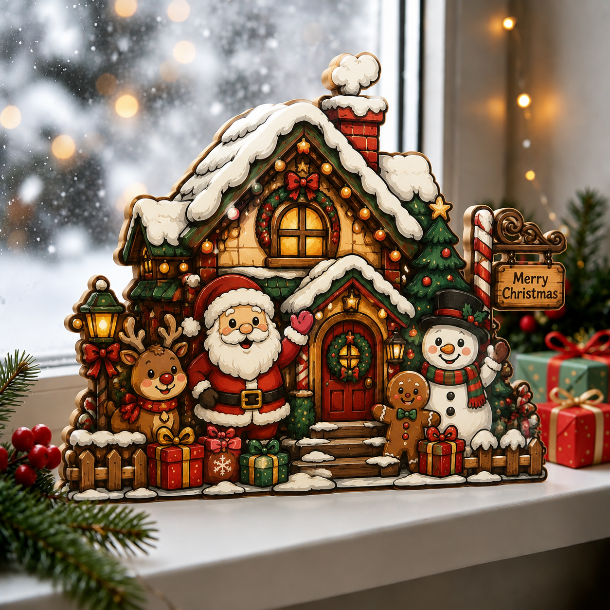 Christmas wooden tabletop ornaments