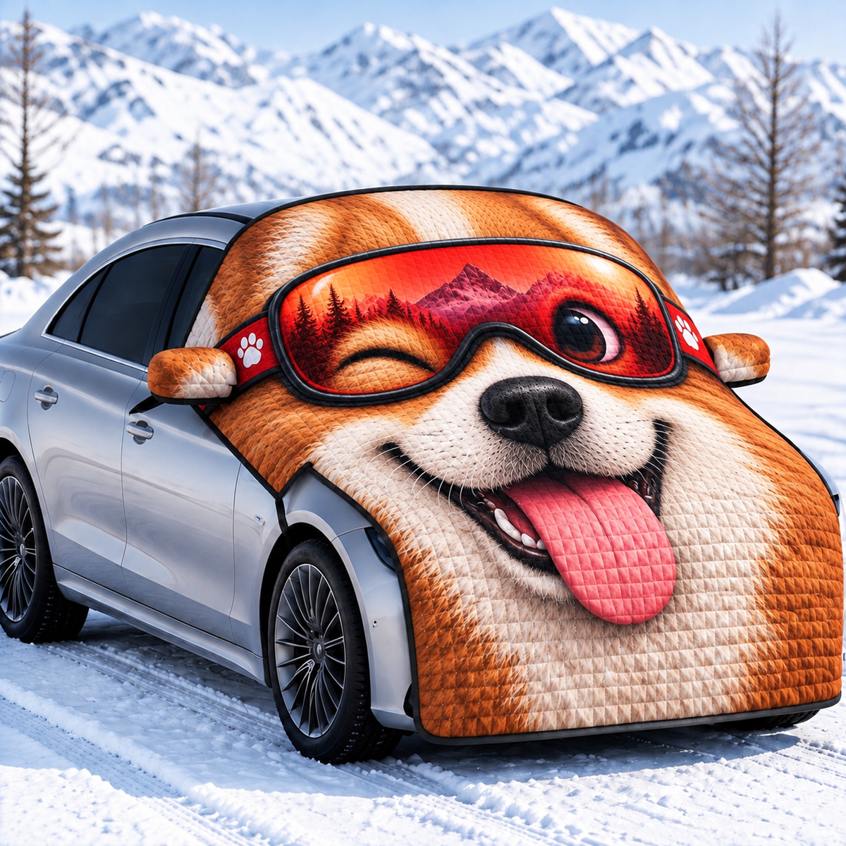 🐾 Funny Animal Car Snow Cover ❄️