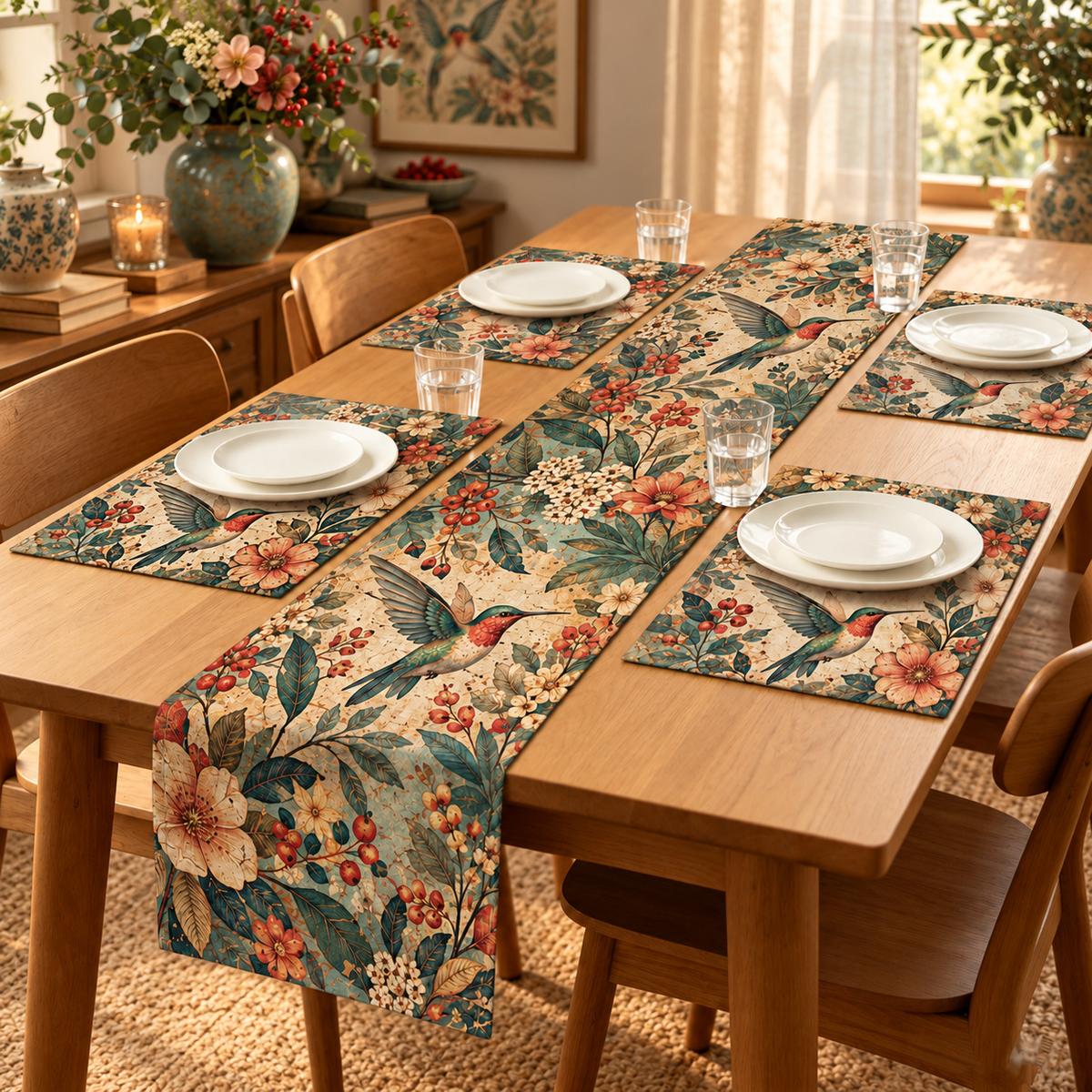 🌸 Boho Botanical Dining Table Decor Kit