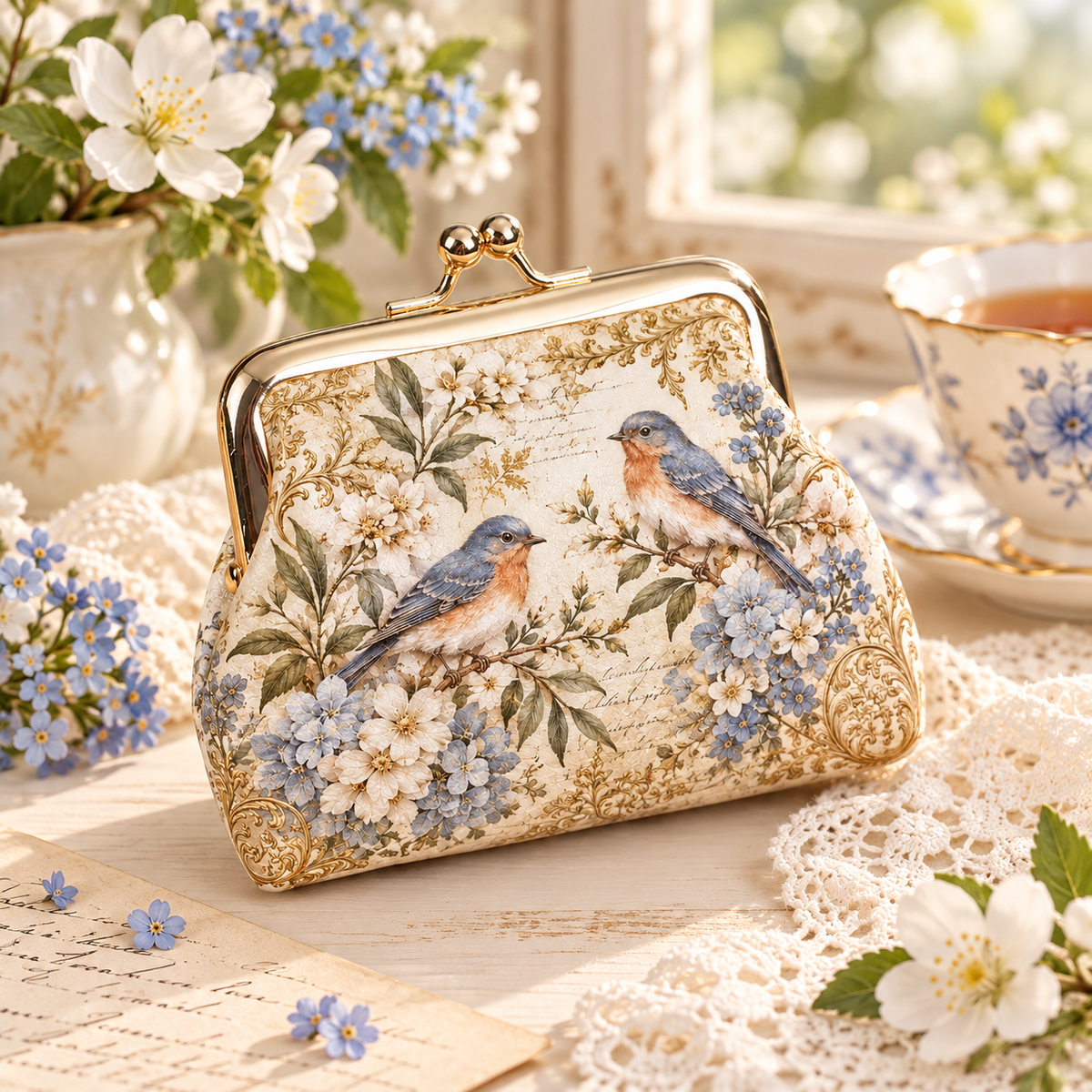 🦋 Vintage Floral Kiss Lock Coin Purse | 5 Styles