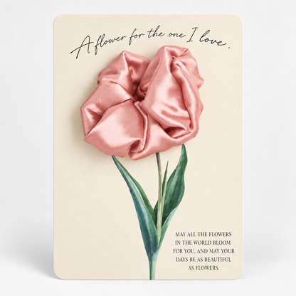 A Flower for You – Satin Scrunchie Flower Greeting Card