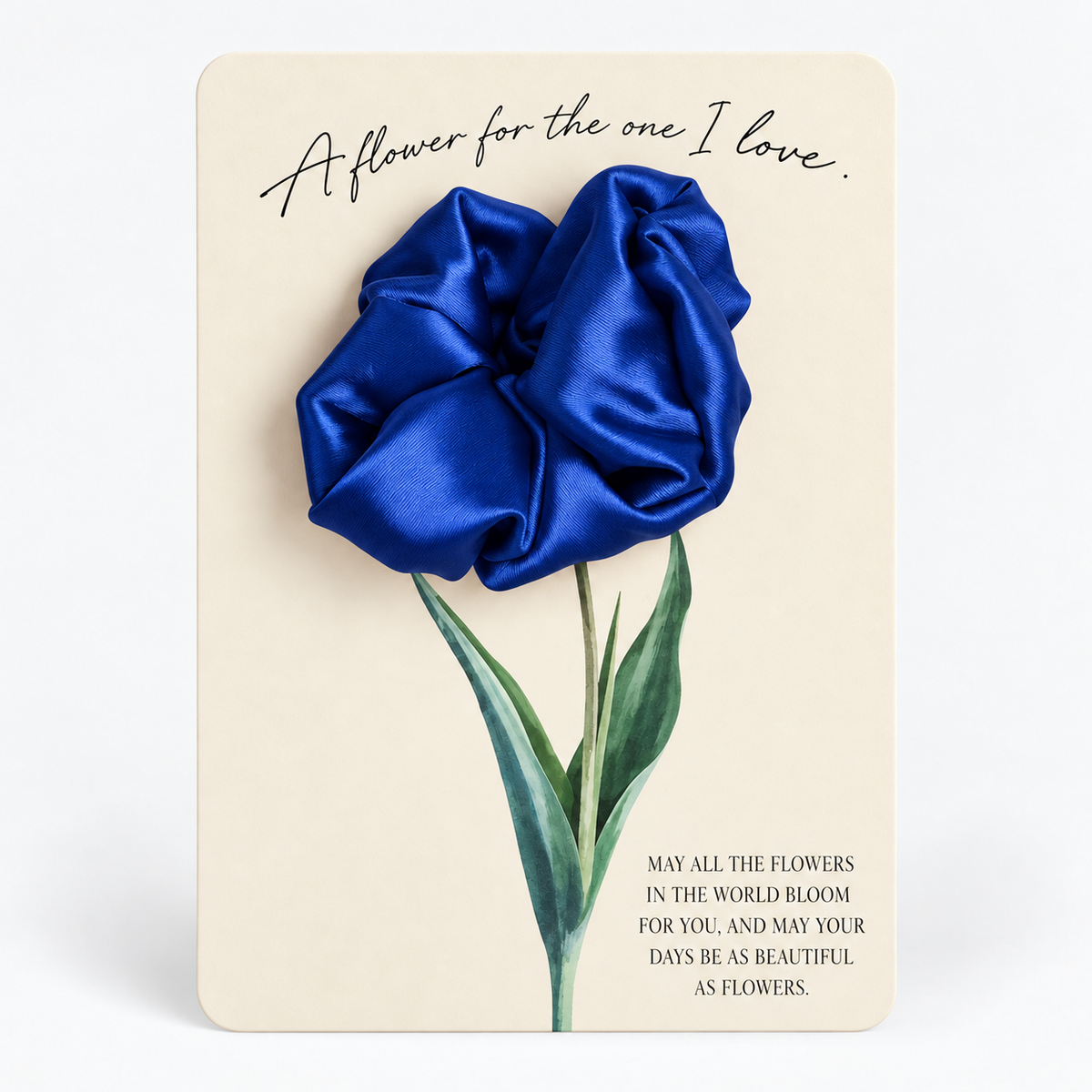 A Flower for You – Satin Scrunchie Flower Greeting Card
