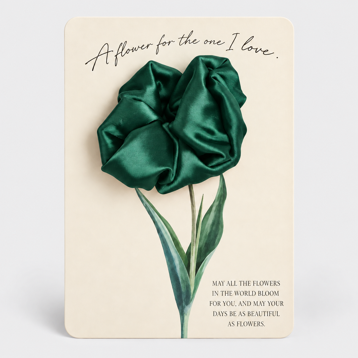 A Flower for You – Satin Scrunchie Flower Greeting Card