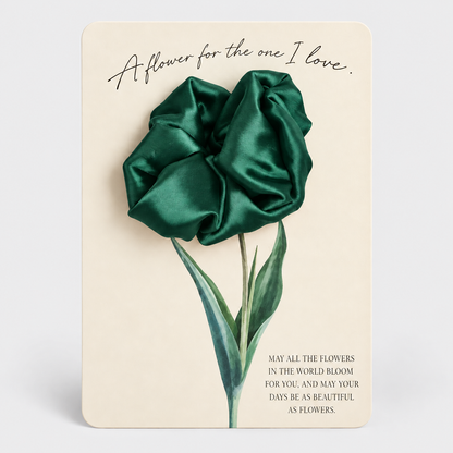 A Flower for You – Satin Scrunchie Flower Greeting Card